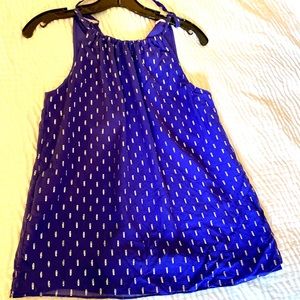 B1G1 - Lily Pulitzer Blue and gold silk top